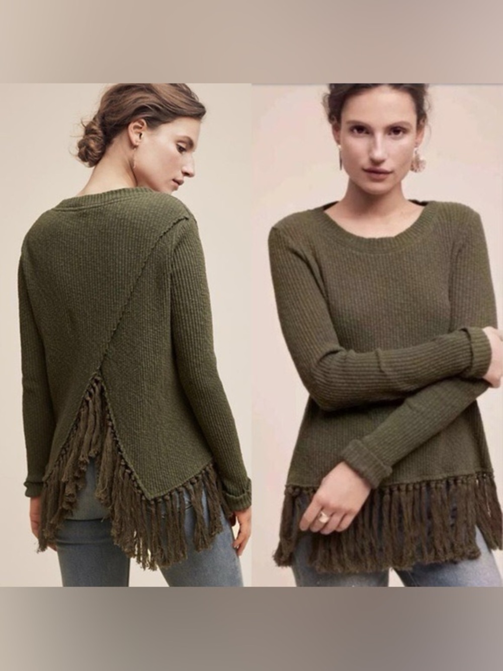 eri + ali Anthropologie Fringe Sweater